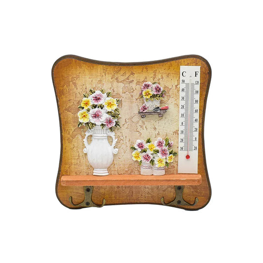 Cuier decorativ cu termometru D54, 19x19  cm, m2