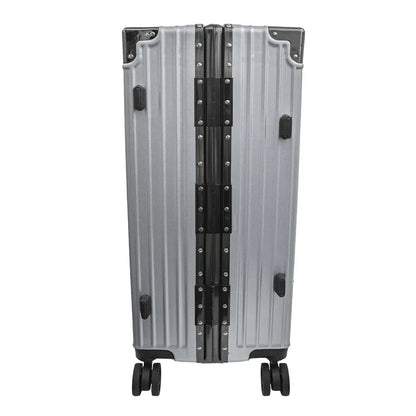 Troler, bagaj de cala, Naimeed D5400L, Premium Voyage, 4 roti duble 360 grade, ABS, inchidere cifru, Argintiu, 50x33x77cm