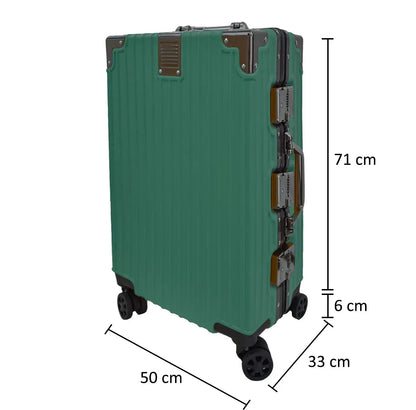 Troler, bagaj de cala, Naimeed D5401L, Premium Voyage, 4 roti duble 360 grade, ABS, inchidere cifru, Verde, 50x33x77cm