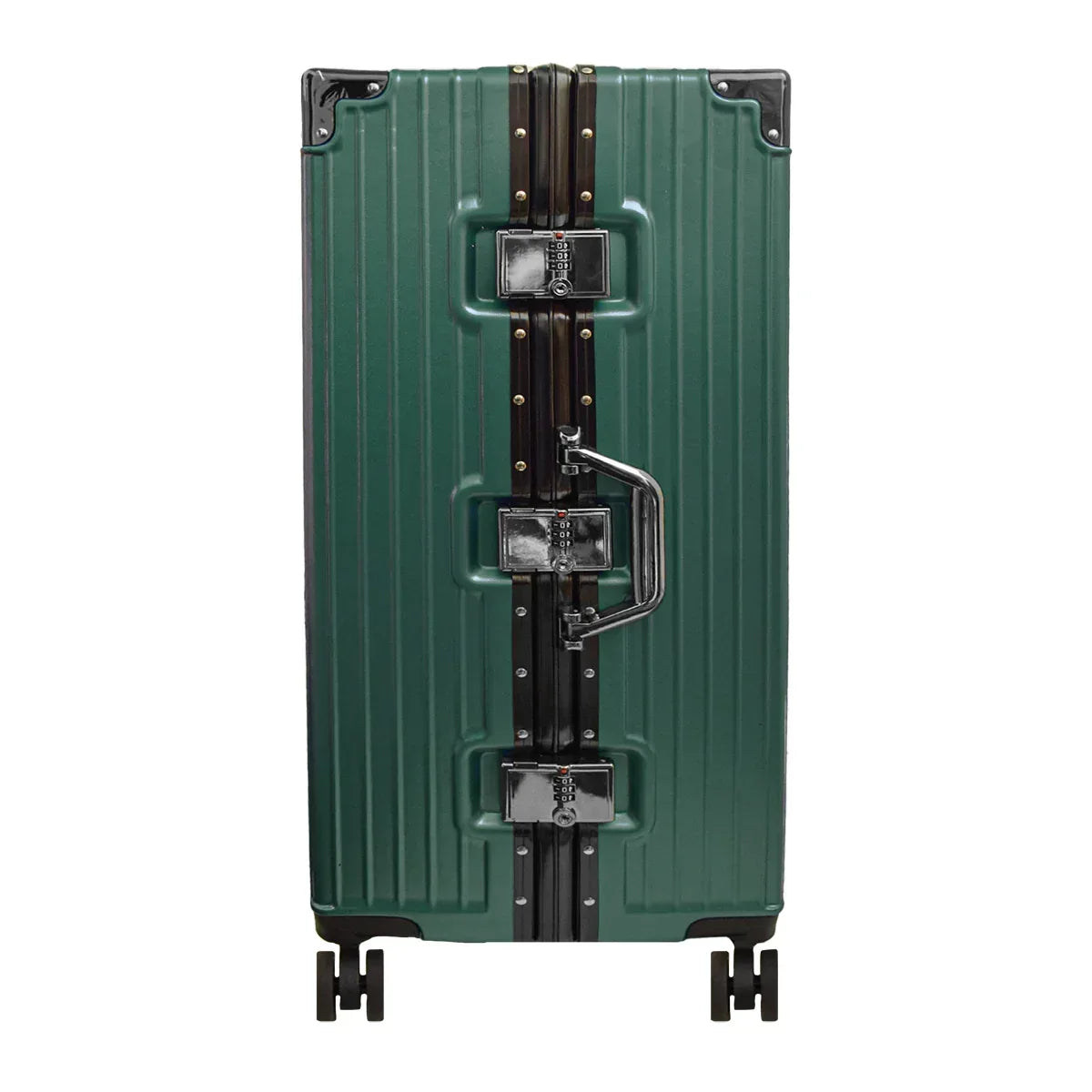 Troler, bagaj de cala, Naimeed D5401L, Premium Voyage, 4 roti duble 360 grade, ABS, inchidere cifru, Verde, 50x33x77cm