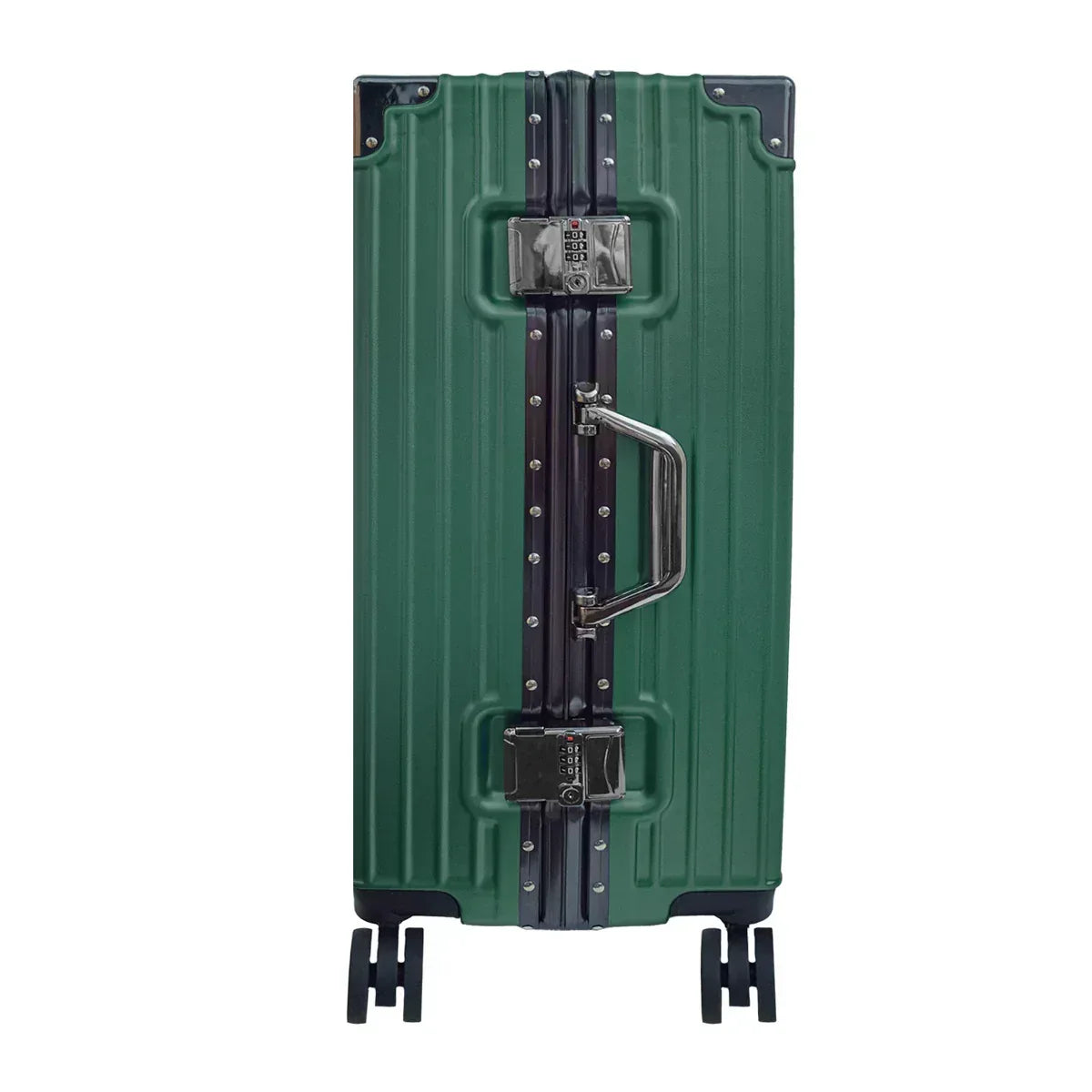 Troler, bagaj de cala, Naimeed D5401M, Premium Voyage, 4 roti duble 360 grade, ABS, inchidere cifru, Verde, 42x28x68cm