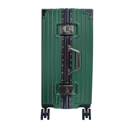 Troler, bagaj de cala, Naimeed D5401M, Premium Voyage, 4 roti duble 360 grade, ABS, inchidere cifru, Verde, 42x28x68cm