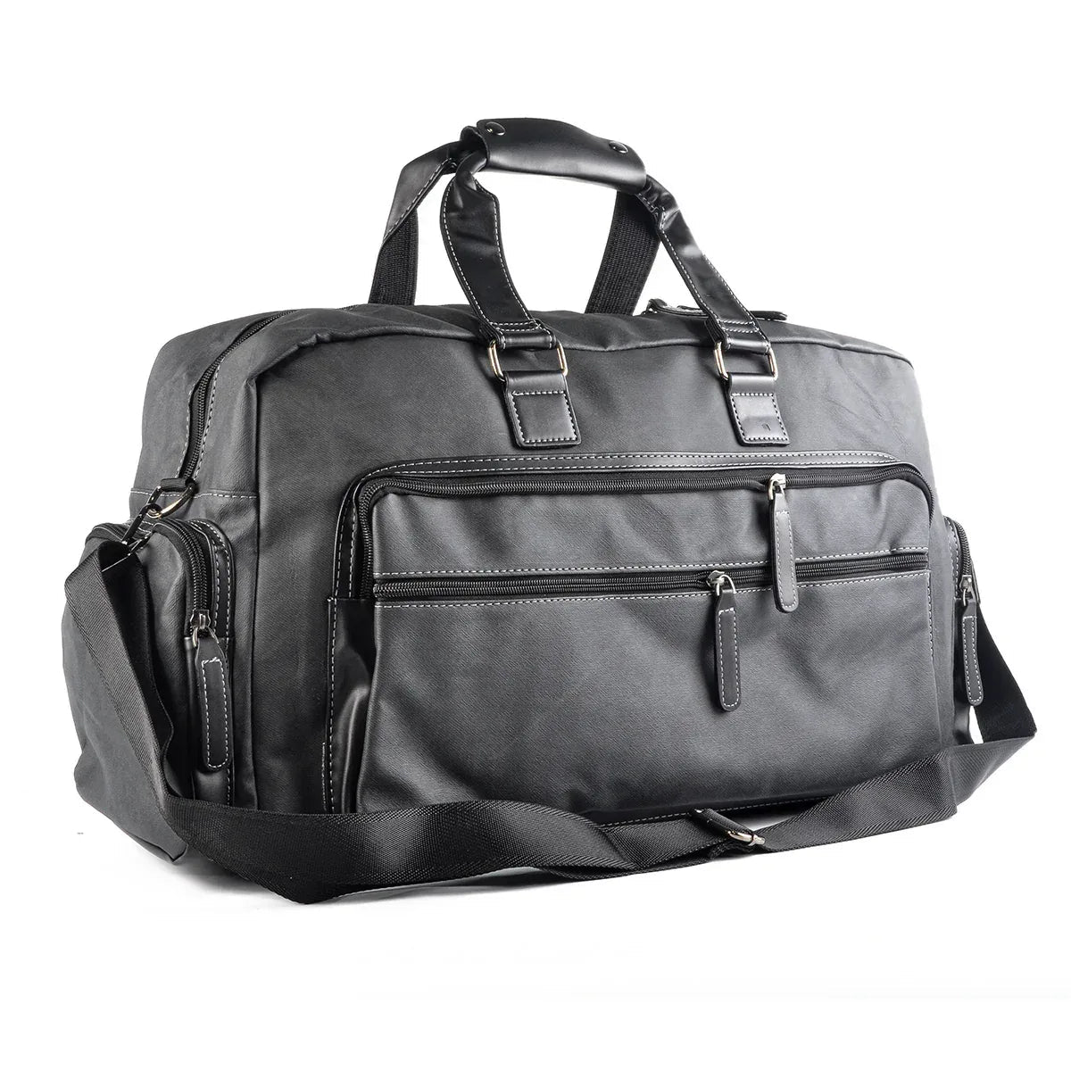 Geanta voiaj, pentru avion, piele ecologica, Naimeed D5407, Companion, Gri, 48x17x27cm