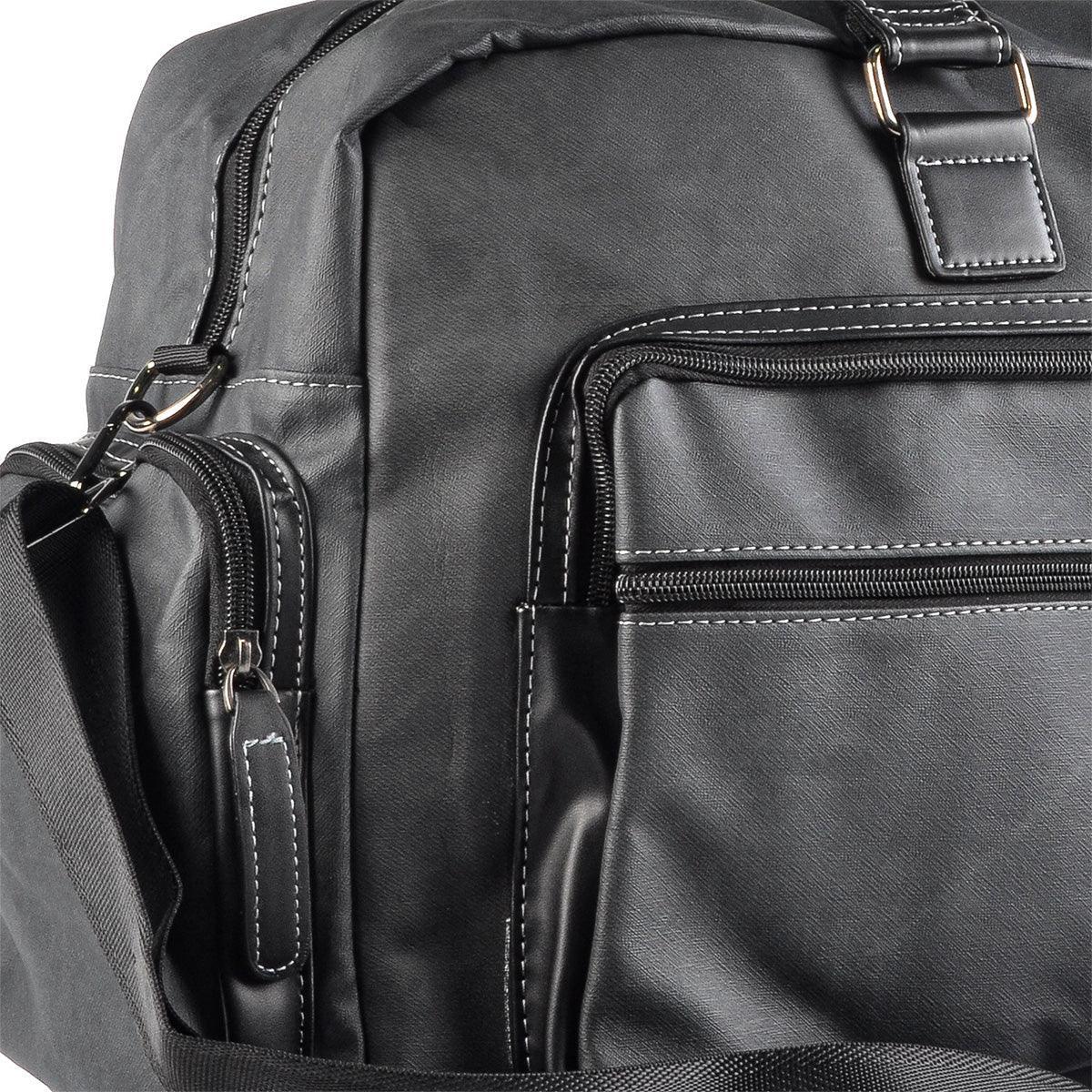 Geanta voiaj, pentru avion, piele ecologica, Naimeed D5407, Companion, Gri, 48x17x27cm
