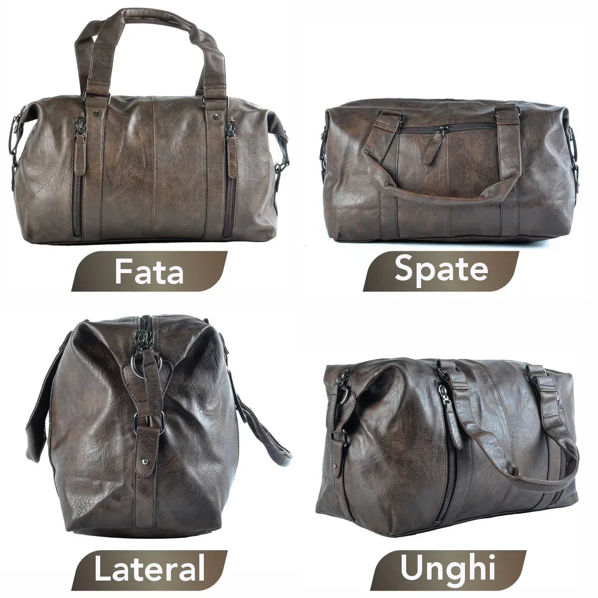 Geanta voiaj, pentru avion, piele ecologica, Naimeed D5413, Companion, Maro inchis, 50x16x30cm