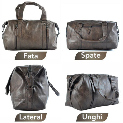 Geanta voiaj, pentru avion, piele ecologica, Naimeed D5413, Companion, Maro inchis, 50x16x30cm