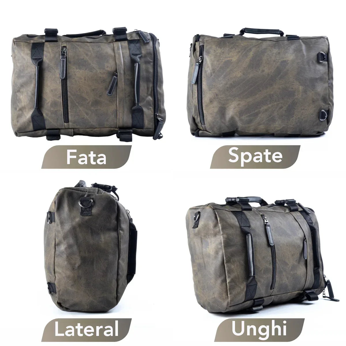 Geanta voiaj, pentru avion, piele ecologica, Naimeed D5421, Companion, Verde militar, 45x15x30cm
