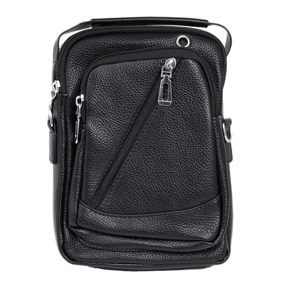 Borseta barbati, de umar, piele ecologica, Naimeed D5432, Companion, Negru, 17x8x23cm