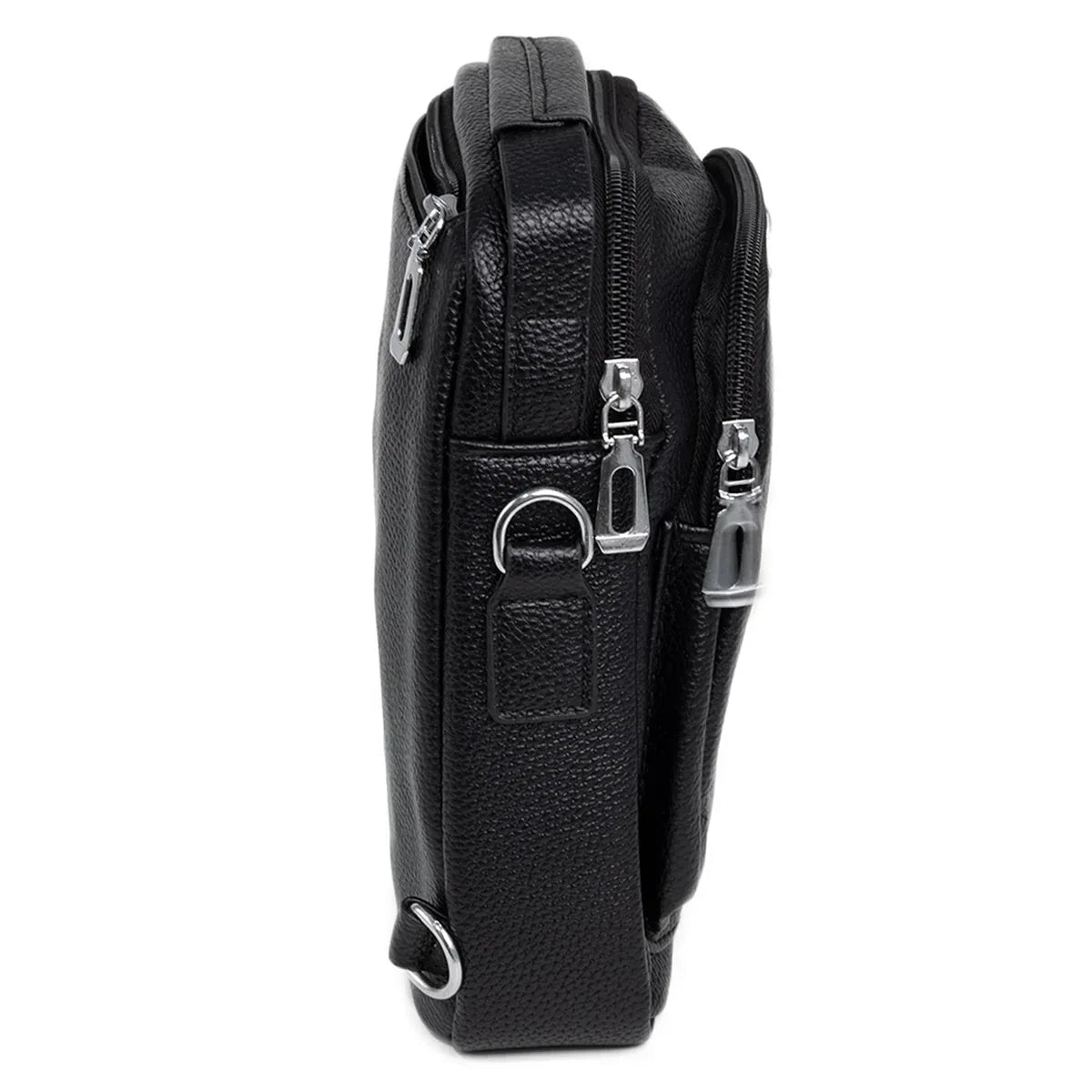 Borseta barbati, de umar, piele ecologica, Naimeed D5432, Companion, Negru, 17x8x23cm