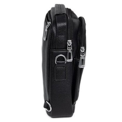 Borseta barbati, de umar, piele ecologica, Naimeed D5432, Companion, Negru, 17x8x23cm