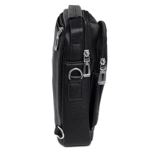 Borseta barbati, de umar, piele ecologica, Naimeed D5432, Companion, Negru, 17x8x23cm