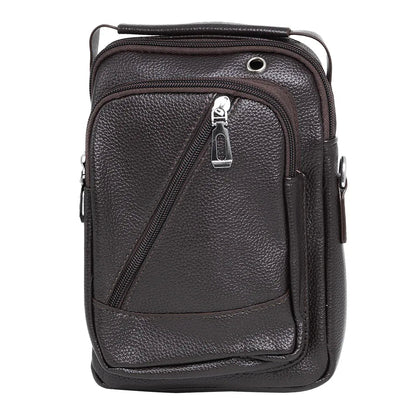 Borseta barbati, de umar, piele ecologica, Naimeed D5433, Companion, Maro inchis, 17x8x23cm