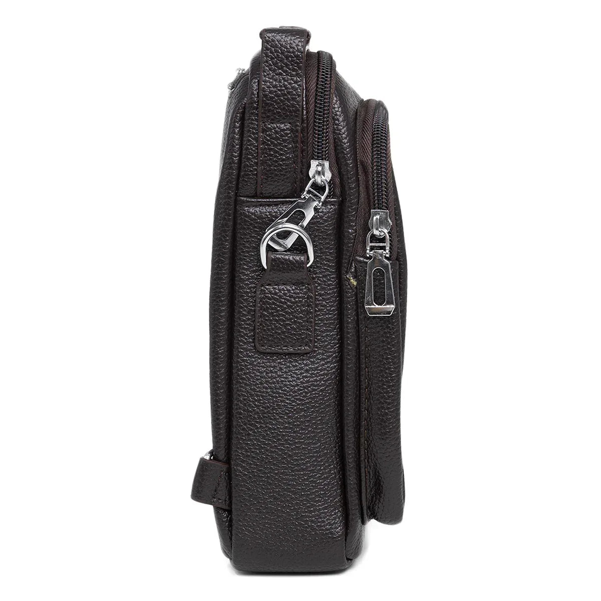 Borseta barbati, de umar, piele ecologica, Naimeed D5433, Companion, Maro inchis, 17x8x23cm