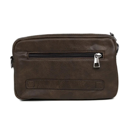 Borseta barbati, de umar, piele ecologica, Naimeed D5444, Companion, Maro inchis, 15x6x23cm