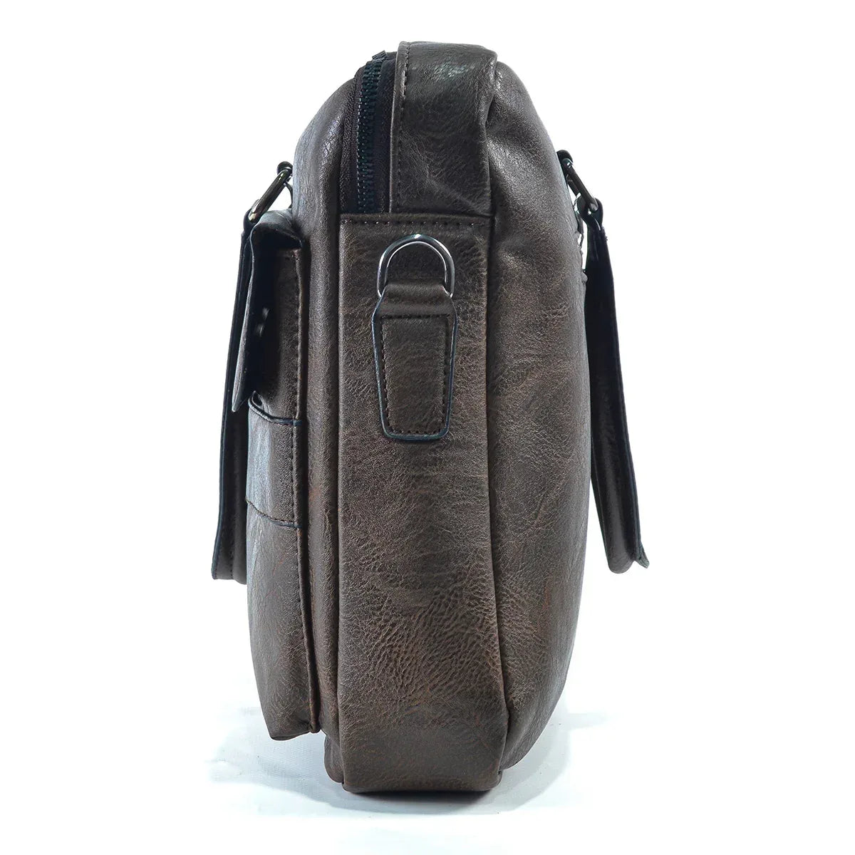 Servieta barbati, piele ecologica, Naimeed D5449, Companion, Maro inchis, 39x7x30cm