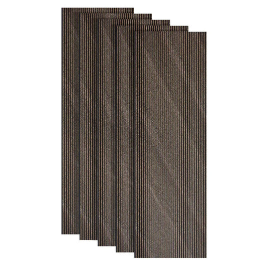 Set 5 panouri decorative, riflaj, polimer rigid, Naimeed D5465, 270x30x0.5cm, Maro