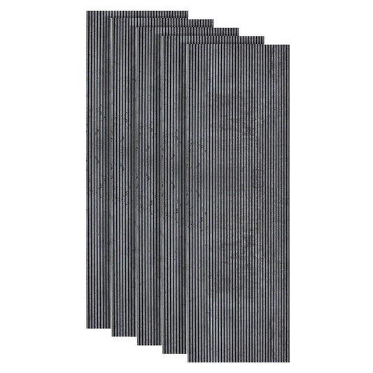 Set 5 panouri decorative, riflaj, polimer rigid, Naimeed D5466, 270x30x0.5cm, Gri