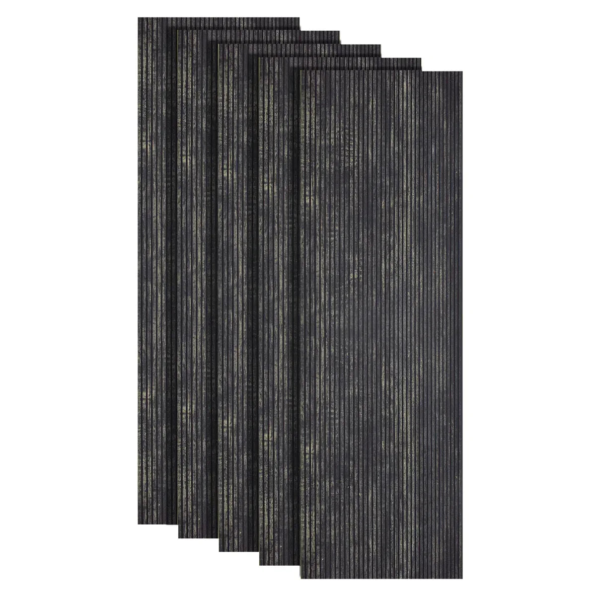 Set 5 panouri decorative, riflaj, polimer rigid, Naimeed D5468, 270x30x0.5cm, Negru