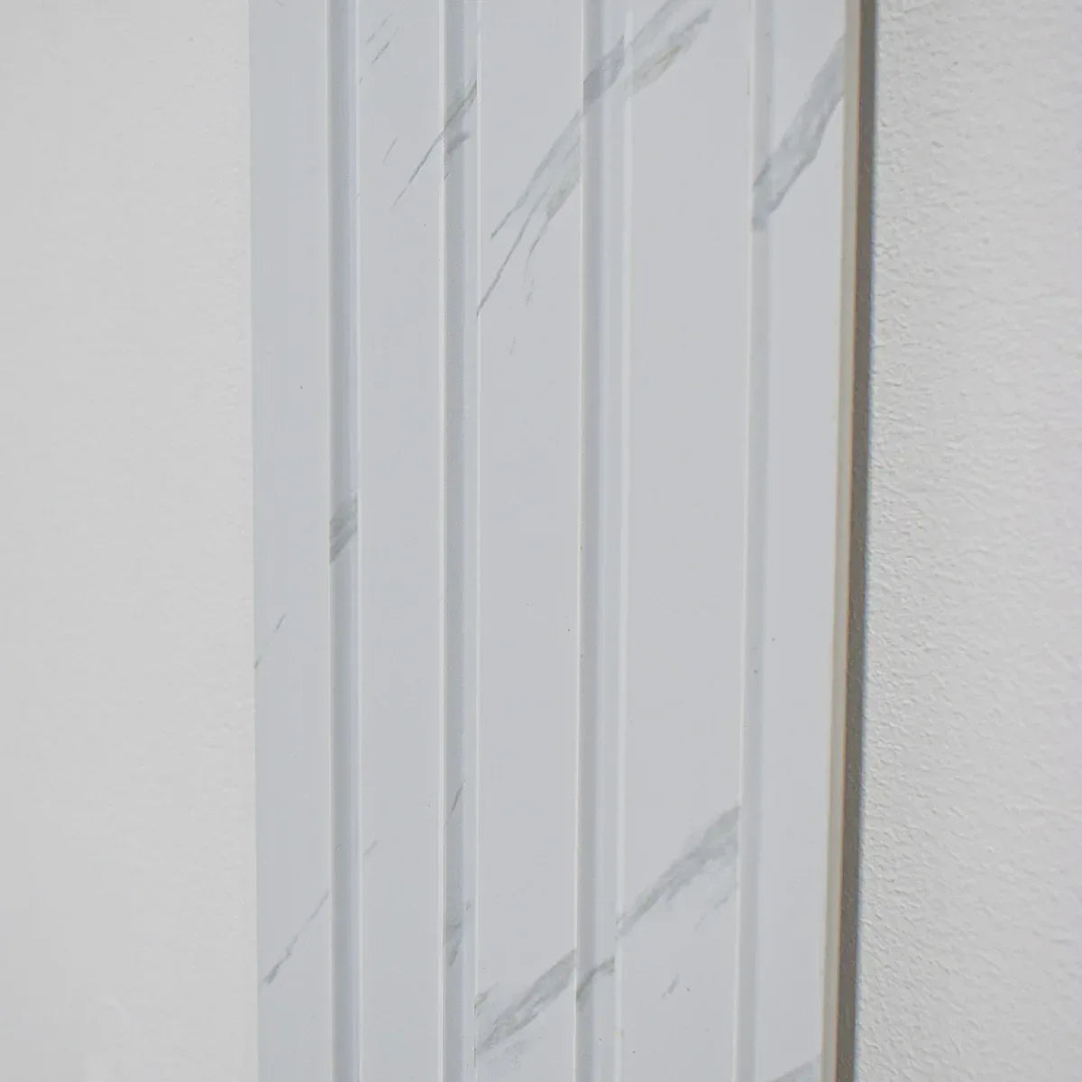 Set 5 panouri decorative, riflaj, polimer rigid, Naimeed D5471, 270x16x1cm, Alb