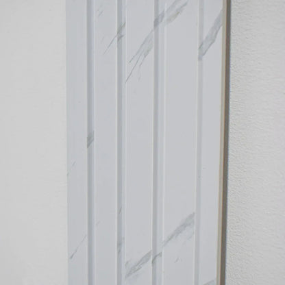 Set 5 panouri decorative, riflaj, polimer rigid, Naimeed D5471, 270x16x1cm, Alb