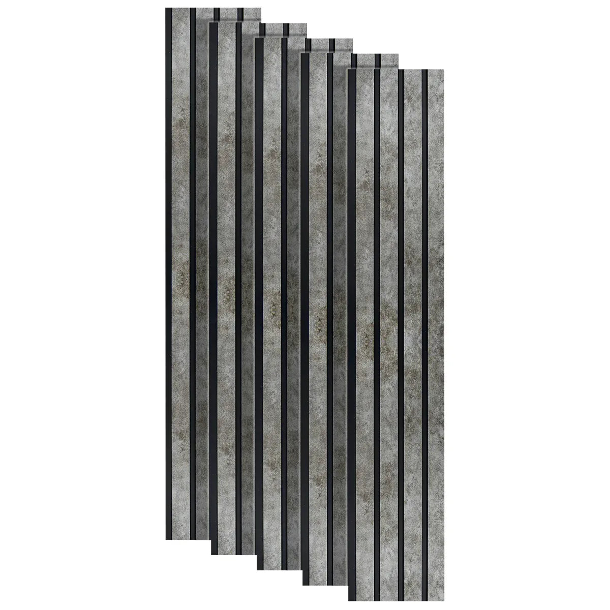Set 5 panouri decorative, riflaj, polimer rigid, Naimeed D5472, 270x16x1cm, Gri