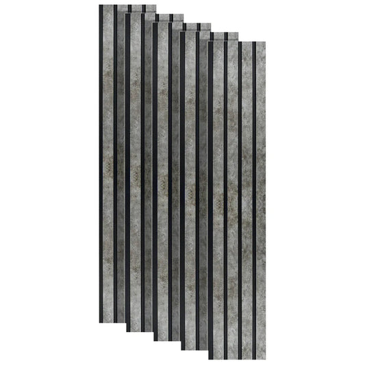 Set 5 panouri decorative, riflaj, polimer rigid, Naimeed D5472, 270x16x1cm, Gri