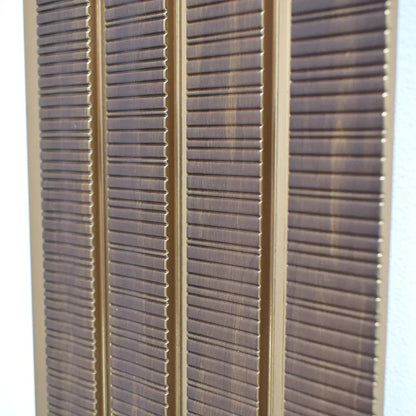 Set 5 panouri decorative, riflaj, polimer rigid, Naimeed D5473, 270x16x1cm, Maro/Auriu