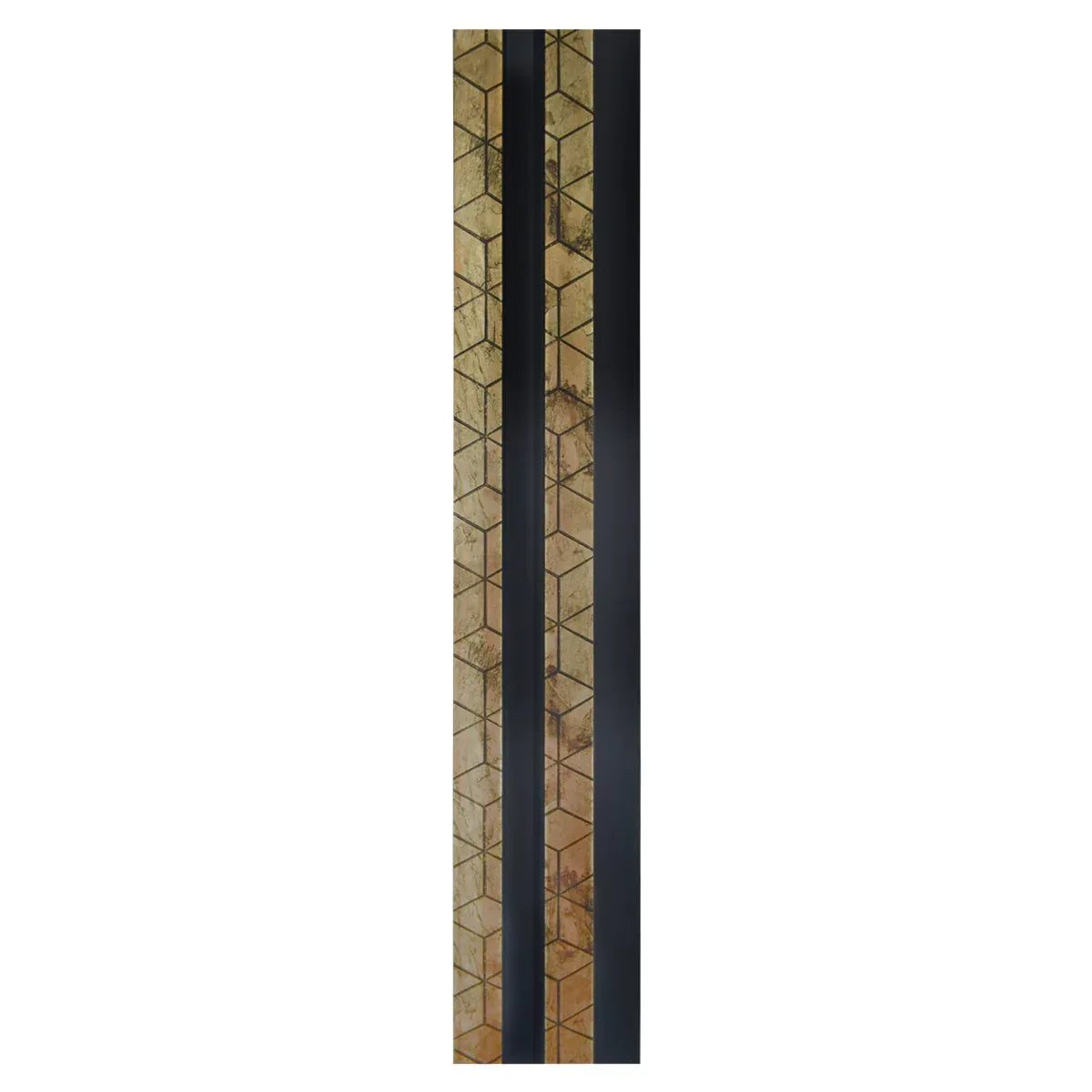 Set 5 panouri decorative, riflaj, polimer rigid, Naimeed D5475, 270x12x2cm, Negru/Auriu