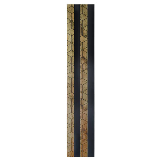 Set 5 panouri decorative, riflaj, polimer rigid, Naimeed D5475, 270x12x2cm, Negru/Auriu