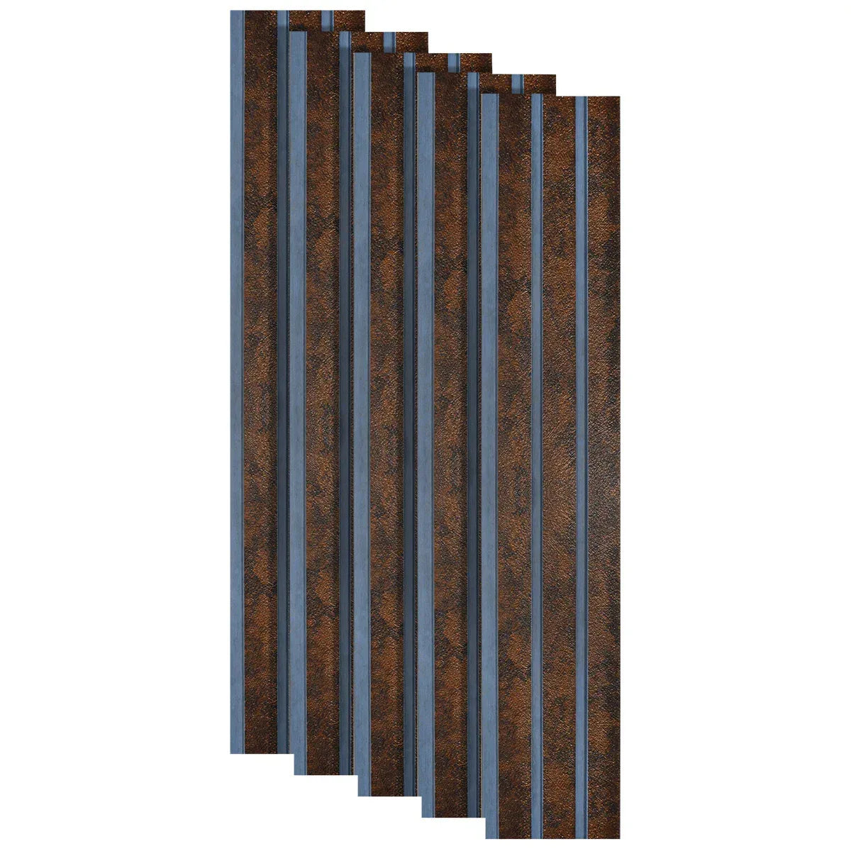 Set 5 panouri decorative, riflaj, polimer rigid, Naimeed D5480, 270x12x1cm, Maro/Albastru