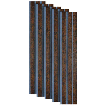 Set 5 panouri decorative, riflaj, polimer rigid, Naimeed D5480, 270x12x1cm, Maro/Albastru