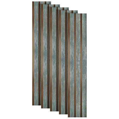Set 5 panouri decorative, riflaj, polimer rigid, Naimeed D5481, 270x12x1cm, Verde/Auriu