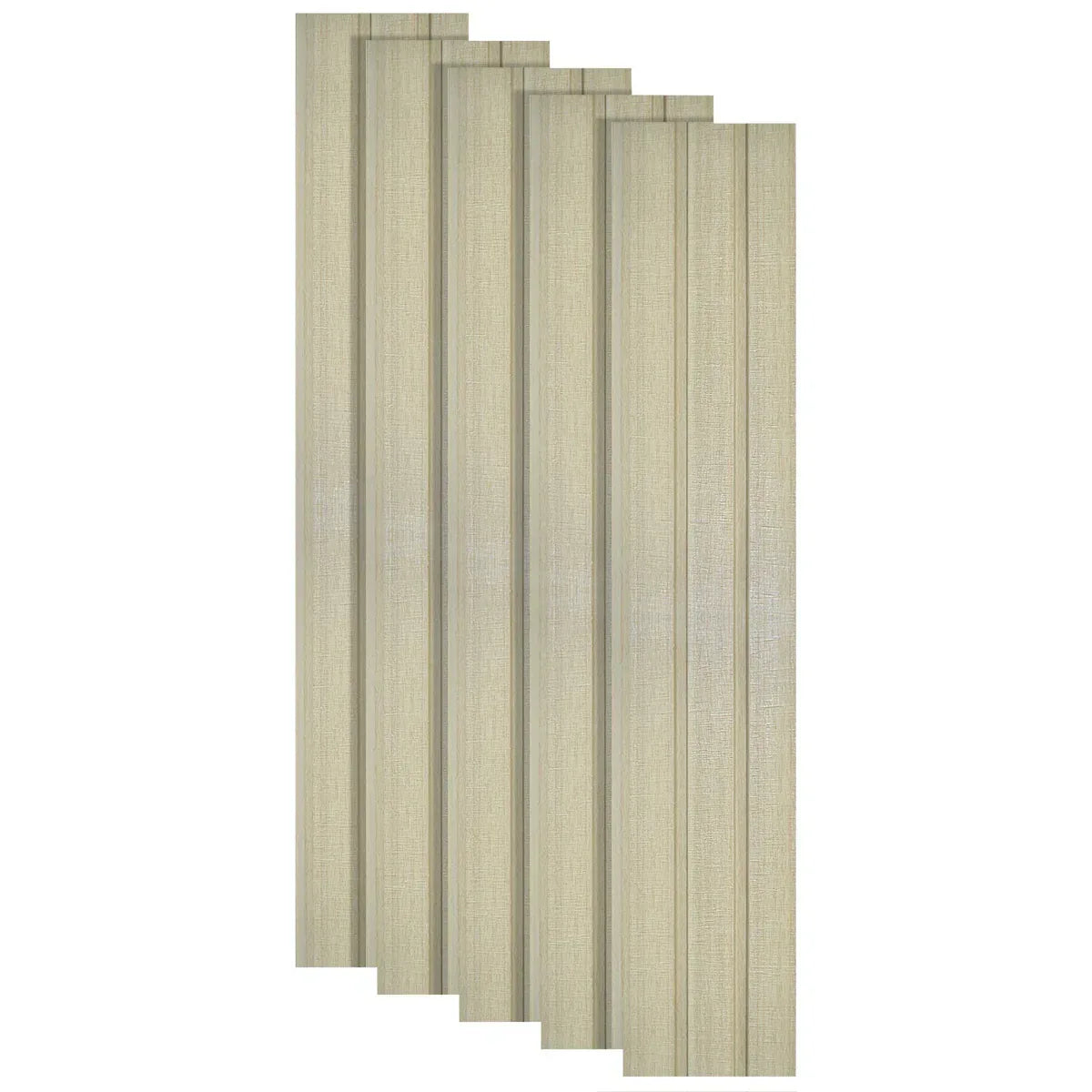 Set 5 panouri decorative, riflaj, polimer rigid, Naimeed D5482, 270x12x1cm, Crem deschis