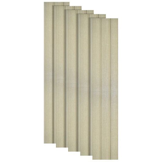 Set 5 panouri decorative, riflaj, polimer rigid, Naimeed D5482, 270x12x1cm, Crem deschis