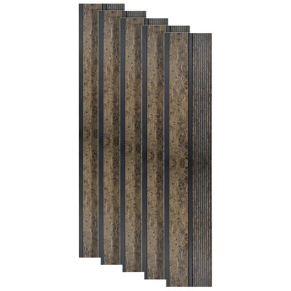 Set 5 panouri decorative, riflaj, polimer rigid, Naimeed D5484, 270x12x1cm, Maro