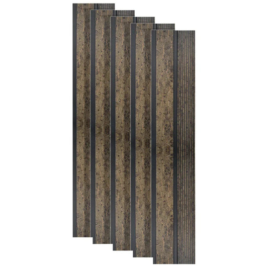 Set 5 panouri decorative, riflaj, polimer rigid, Naimeed D5484, 270x12x1cm, Maro