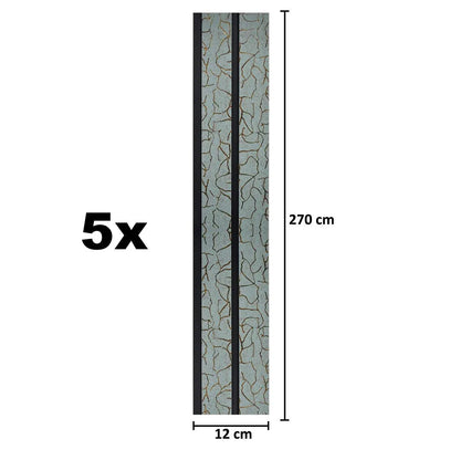 Set 5 panouri decorative, riflaj, polimer rigid, Naimeed D5488, 270x12x1cm, Turcoaz