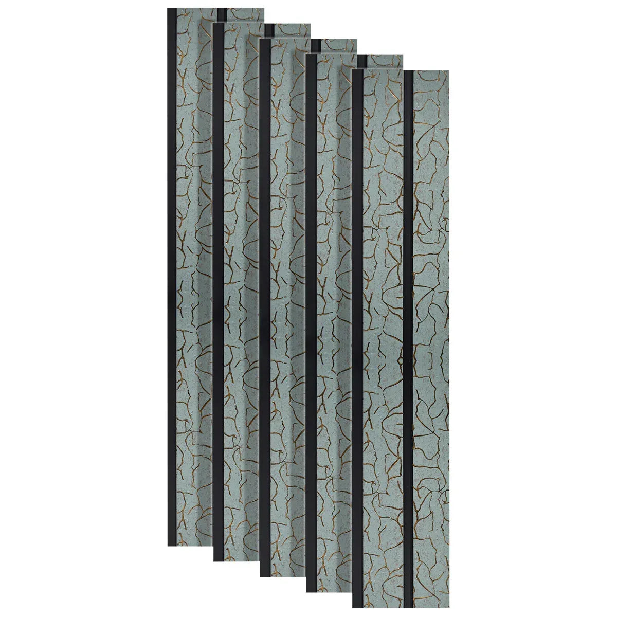 Set 5 panouri decorative, riflaj, polimer rigid, Naimeed D5488, 270x12x1cm, Turcoaz