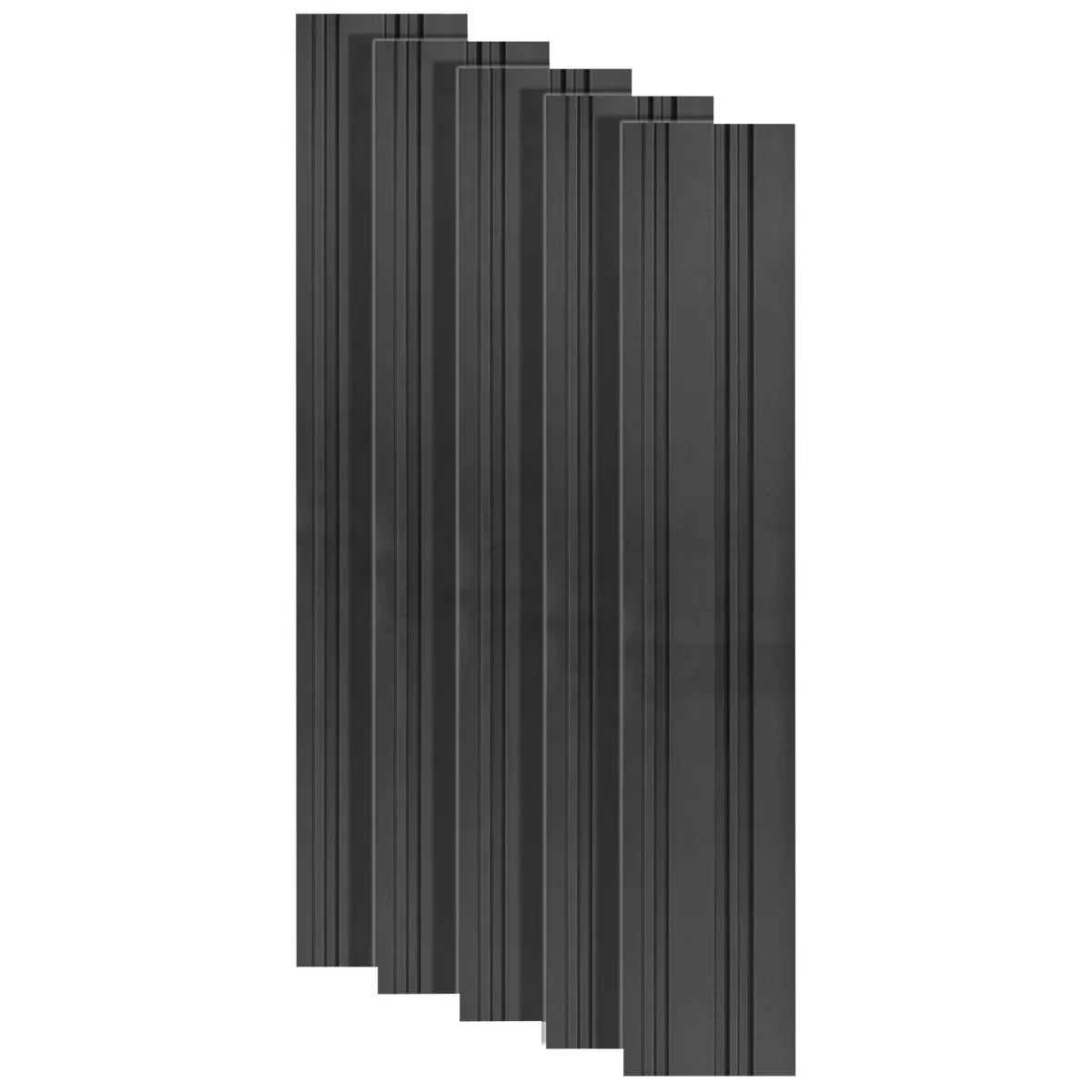 Set 5 panouri decorative, riflaj, polimer rigid, Naimeed D5490, 270x12x1cm, Negru