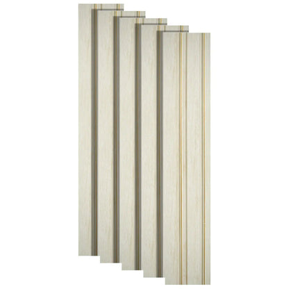 Set 5 panouri decorative, riflaj, polimer rigid, Naimeed D5491, 270x12x1cm, Alb
