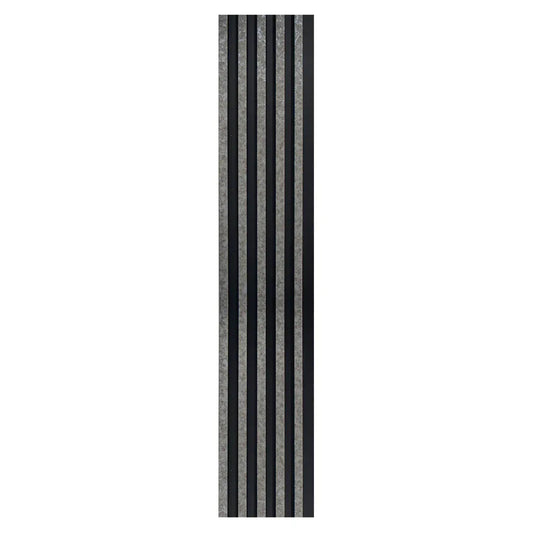 Set 5 panouri decorative, riflaj, polimer rigid, Naimeed D5494, 270x12x1cm, Negru/Gri