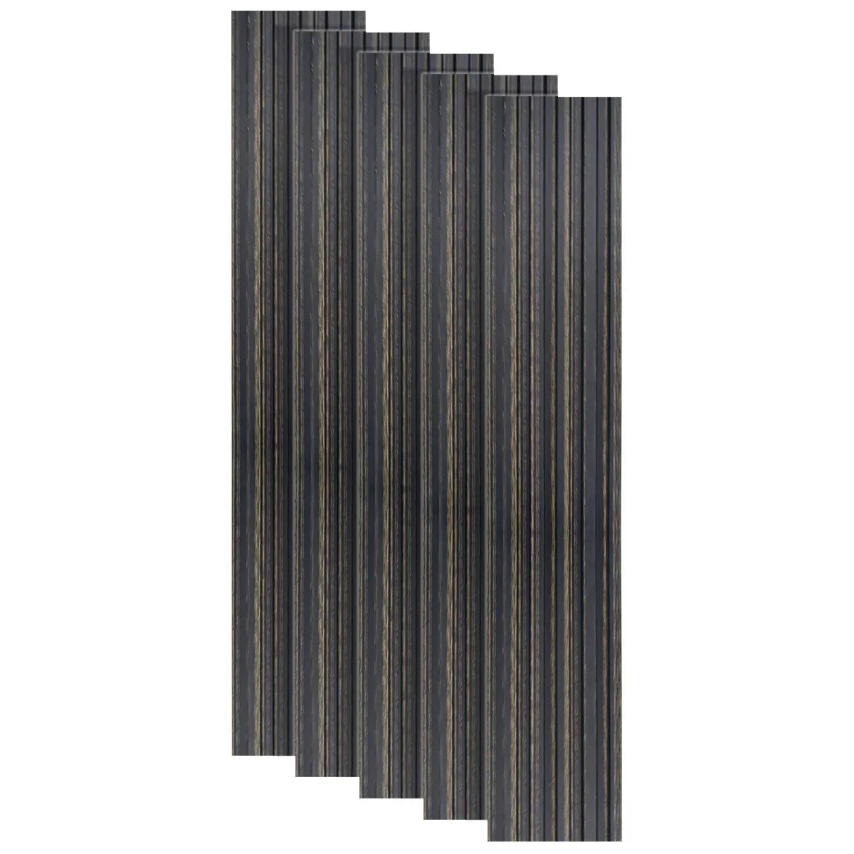 Set 5 panouri decorative, riflaj, polimer rigid, Naimeed D5497, 270x12x1cm, Negru