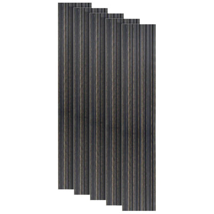 Set 5 panouri decorative, riflaj, polimer rigid, Naimeed D5497, 270x12x1cm, Negru