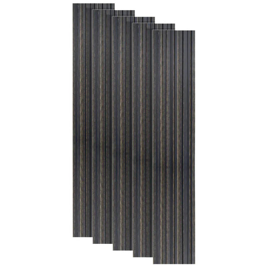 Set 5 panouri decorative, riflaj, polimer rigid, Naimeed D5497, 270x12x1cm, Negru