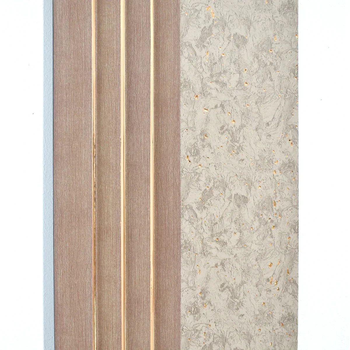 Set 5 panouri decorative, riflaj, polimer rigid, Naimeed D5500, 270x16x1cm, Crem deschis