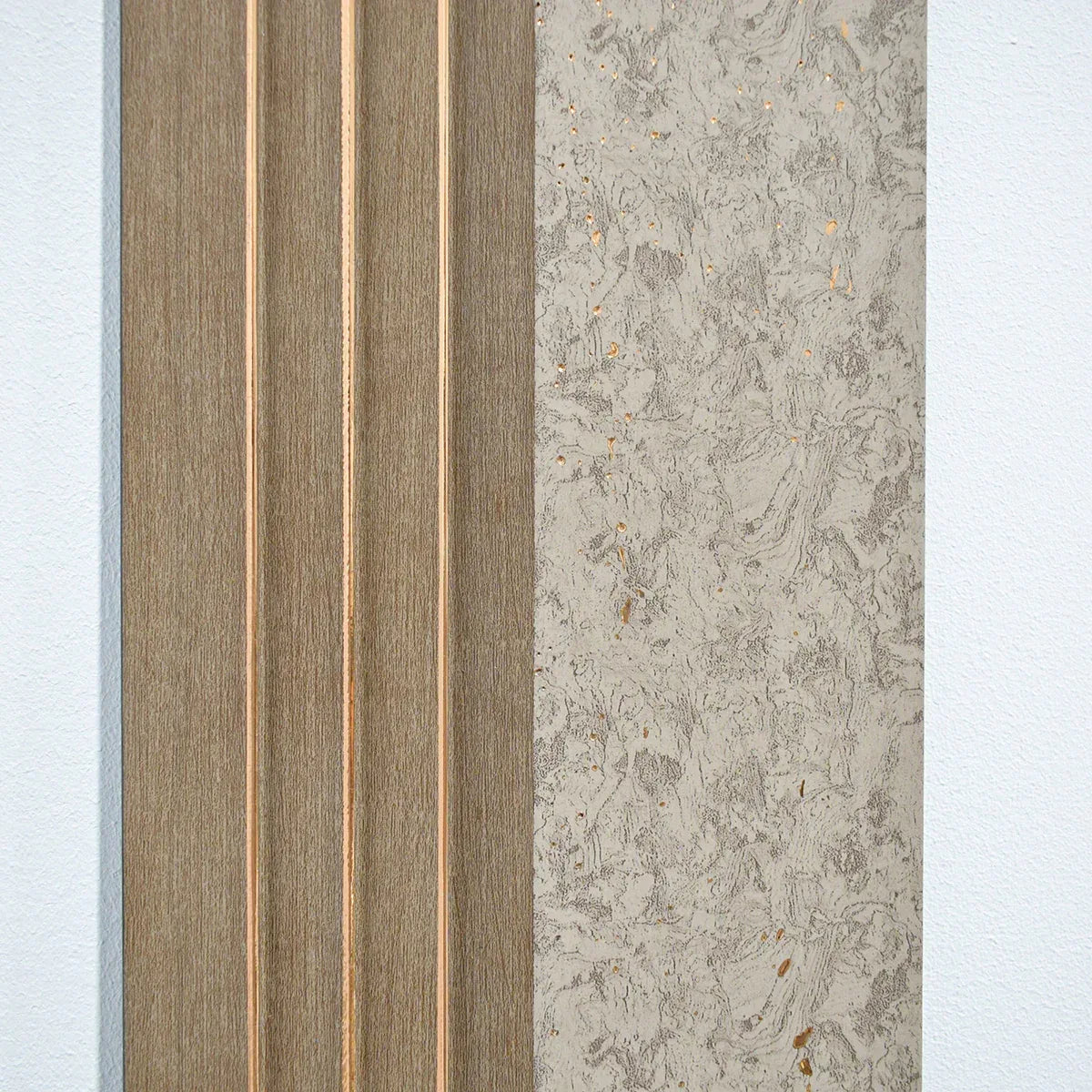 Set 5 panouri decorative, riflaj, polimer rigid, Naimeed D5501, 270x16x1cm, Crem inchis