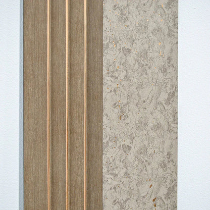 Set 5 panouri decorative, riflaj, polimer rigid, Naimeed D5501, 270x16x1cm, Crem inchis