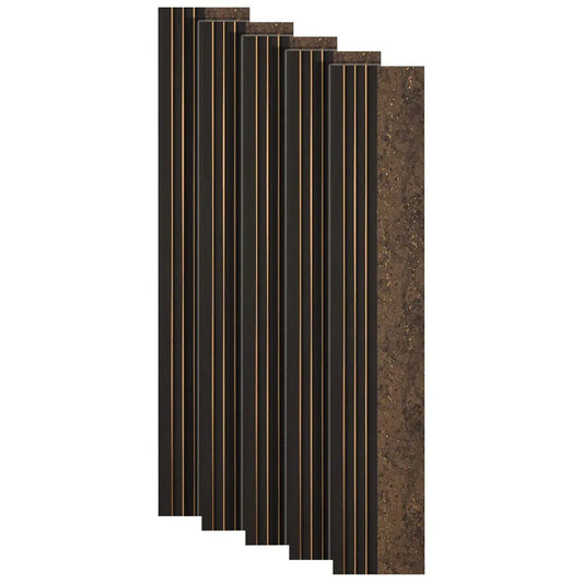 Set 5 panouri decorative, riflaj, polimer rigid, Naimeed D5502, 270x16x1cm, Maro