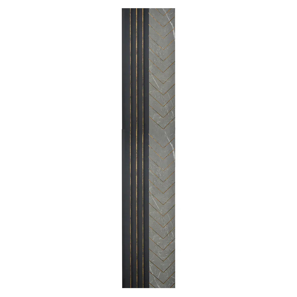 Set 5 panouri decorative, riflaj, polimer rigid, Naimeed D5503, 270x16x1cm, Gri