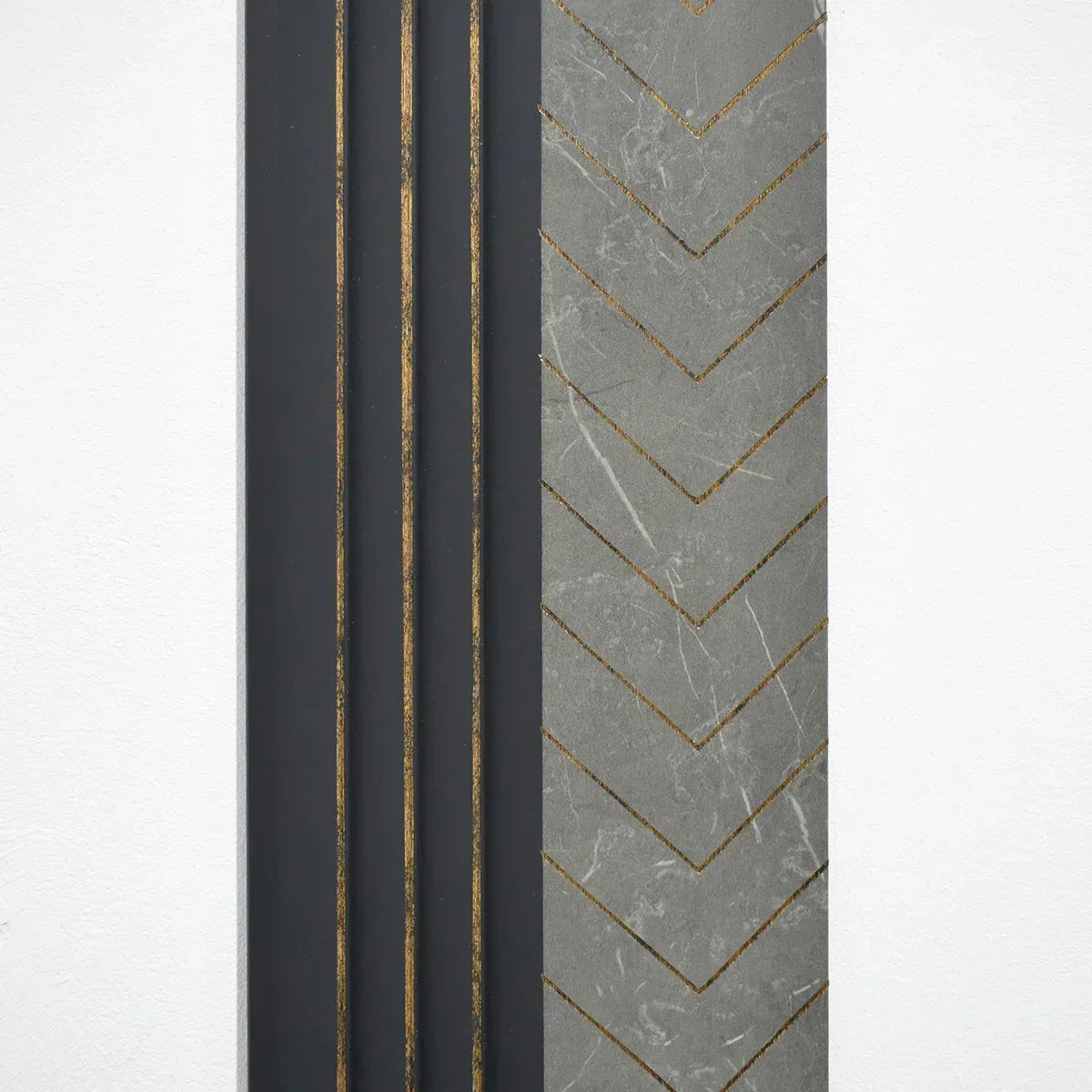 Set 5 panouri decorative, riflaj, polimer rigid, Naimeed D5503, 270x16x1cm, Gri